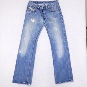 Diesel Levan Distressed Button Fly Jeans 32 Blue